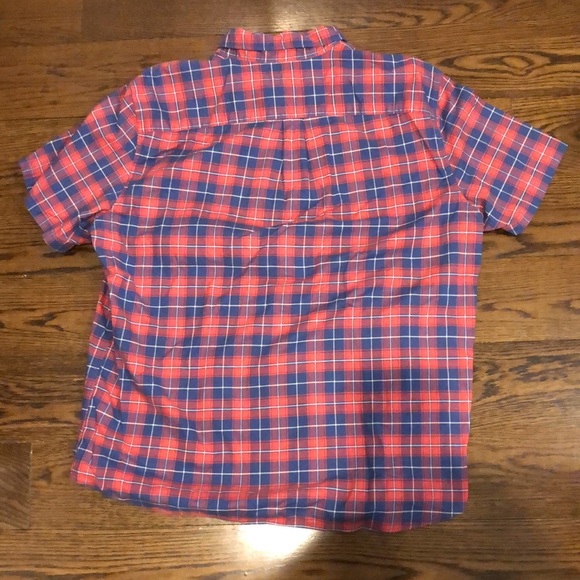 GAP Red & Blue Plaid Short Sleeve Button Down Shirt Sz XL - Picture 3 of 5
